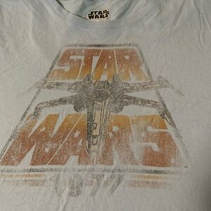 Womens Star Wars Distressed X-Wing 1977 Vintage look Blue T-Shirt